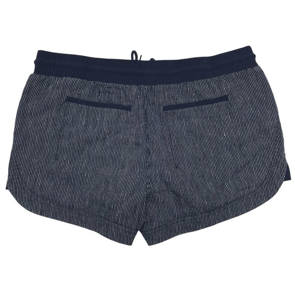 ATHLETA Navy Blue Striped Bali Linen Shorts Size 12 - Picture 6 of 13